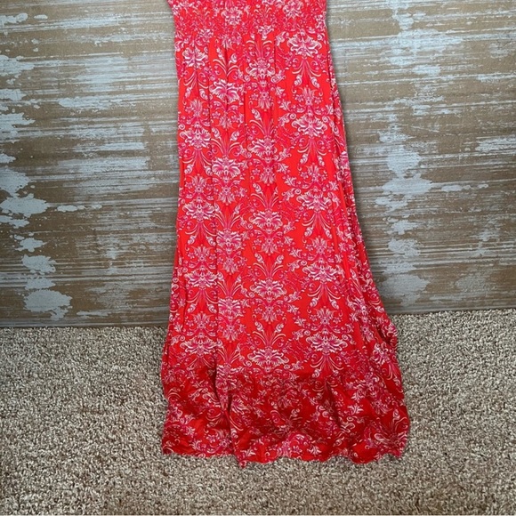 Anthropologie Abel the Label Strawberry Kisses V Neck Maxi Dress Boho Preppy - Picture 5 of 7